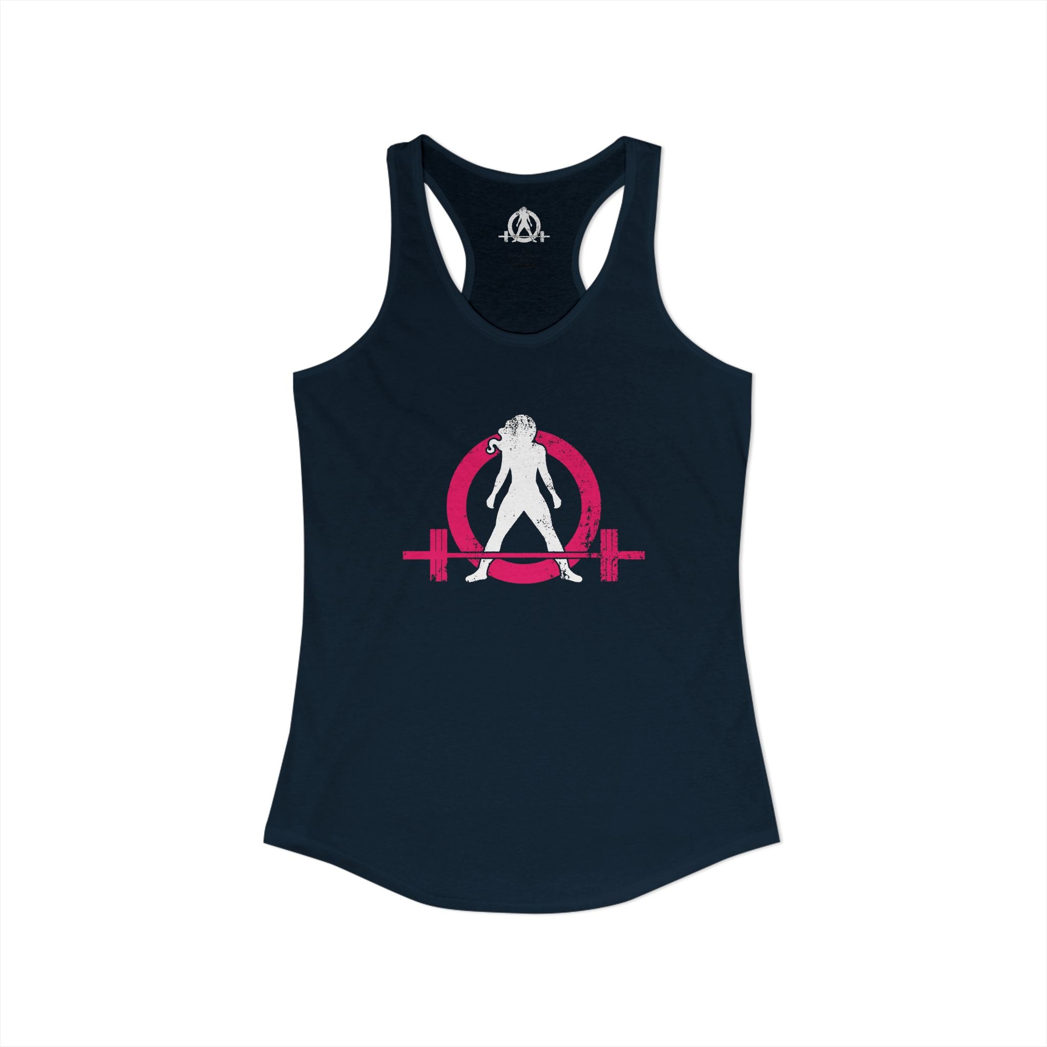 Women's Ideal Racerback Tank - Distressed  Color Distressed Logo Front & Plain Back