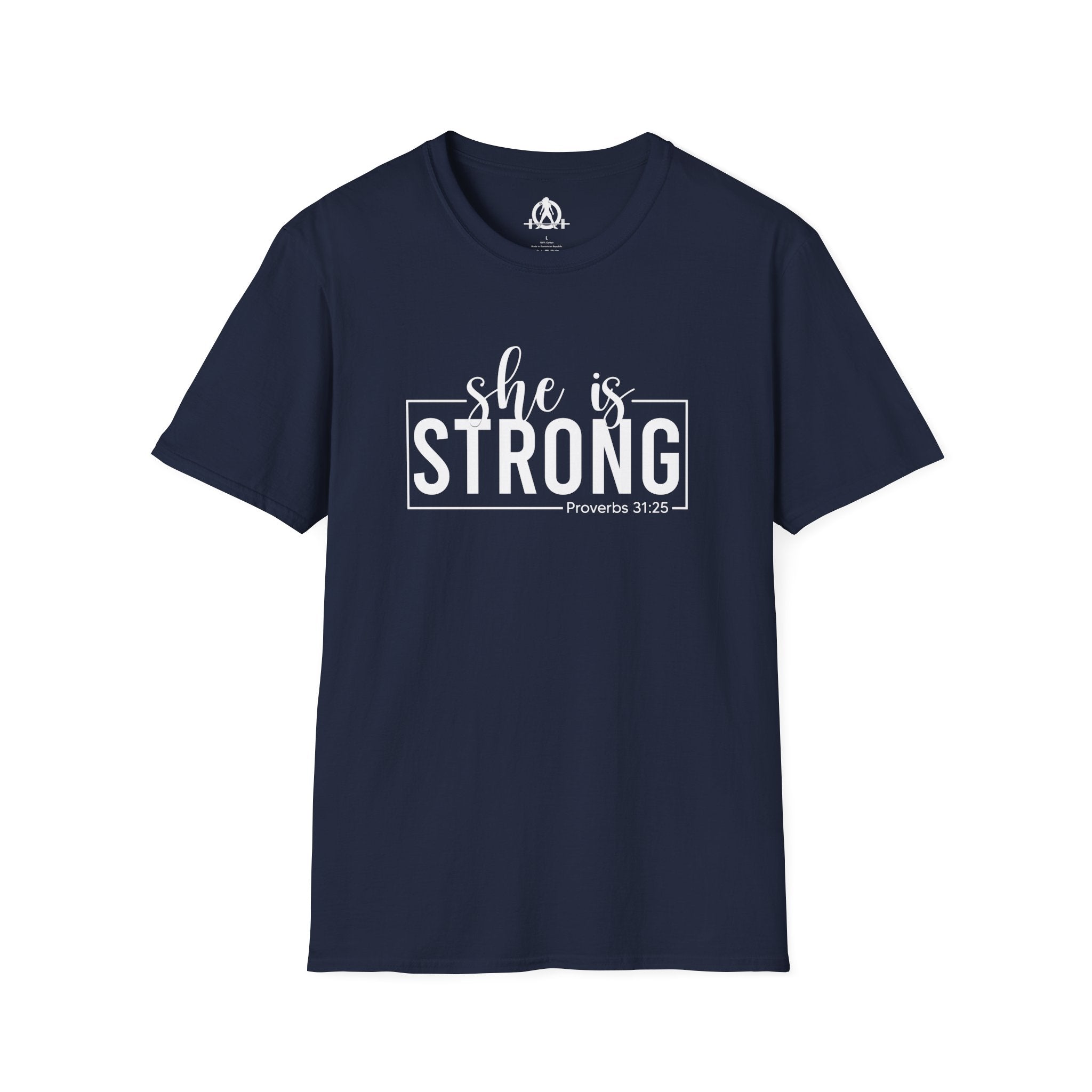 She Is STRONG - Unisex Softstyle T-Shirt - Front White Print
