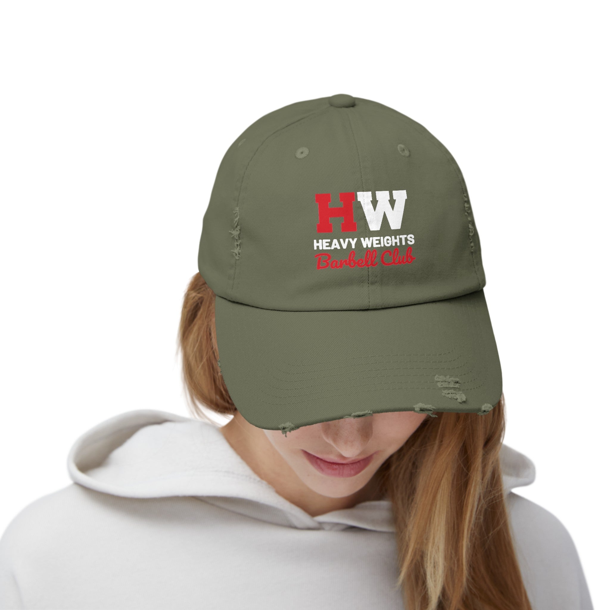 Heavy Weights Barbell Club - Unisex Distressed Cap - Classic Color Logo