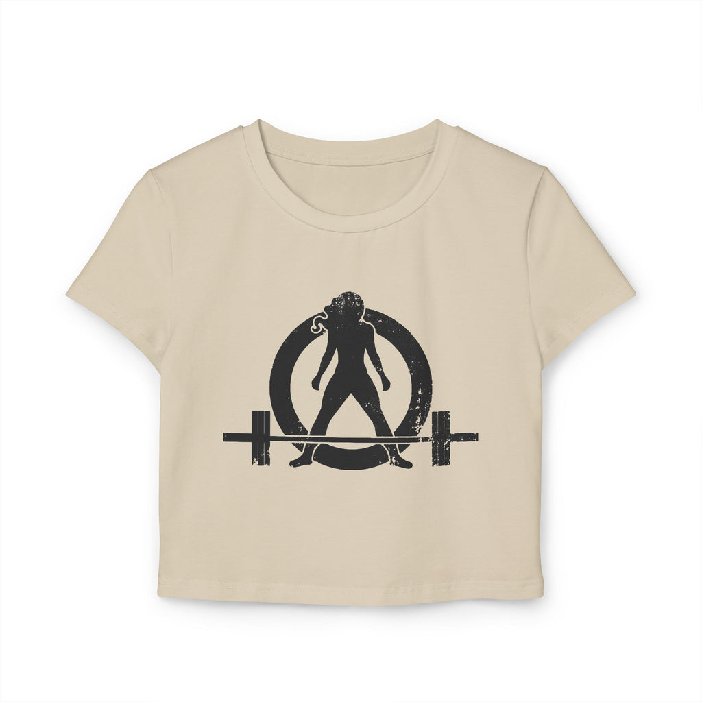 Women's Baby Tee - Black Distressed Logo