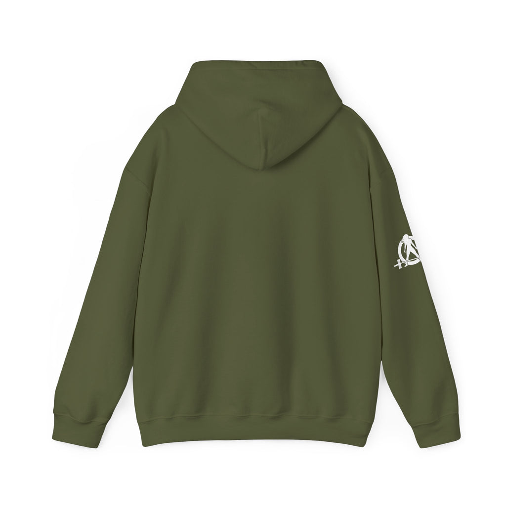 USA Barbell - Unisex Heavy Blend Hooded Sweatshirt  - Front White Logo