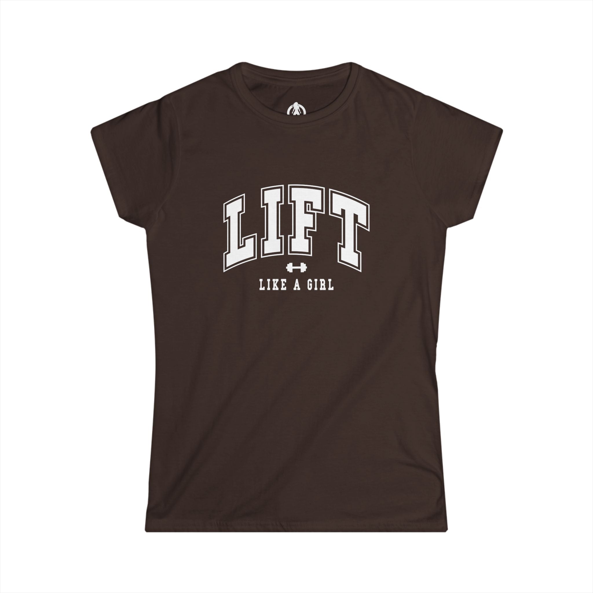 Lift Like A Girl - Women's Softstyle Tee - White Logo Main Front & Back