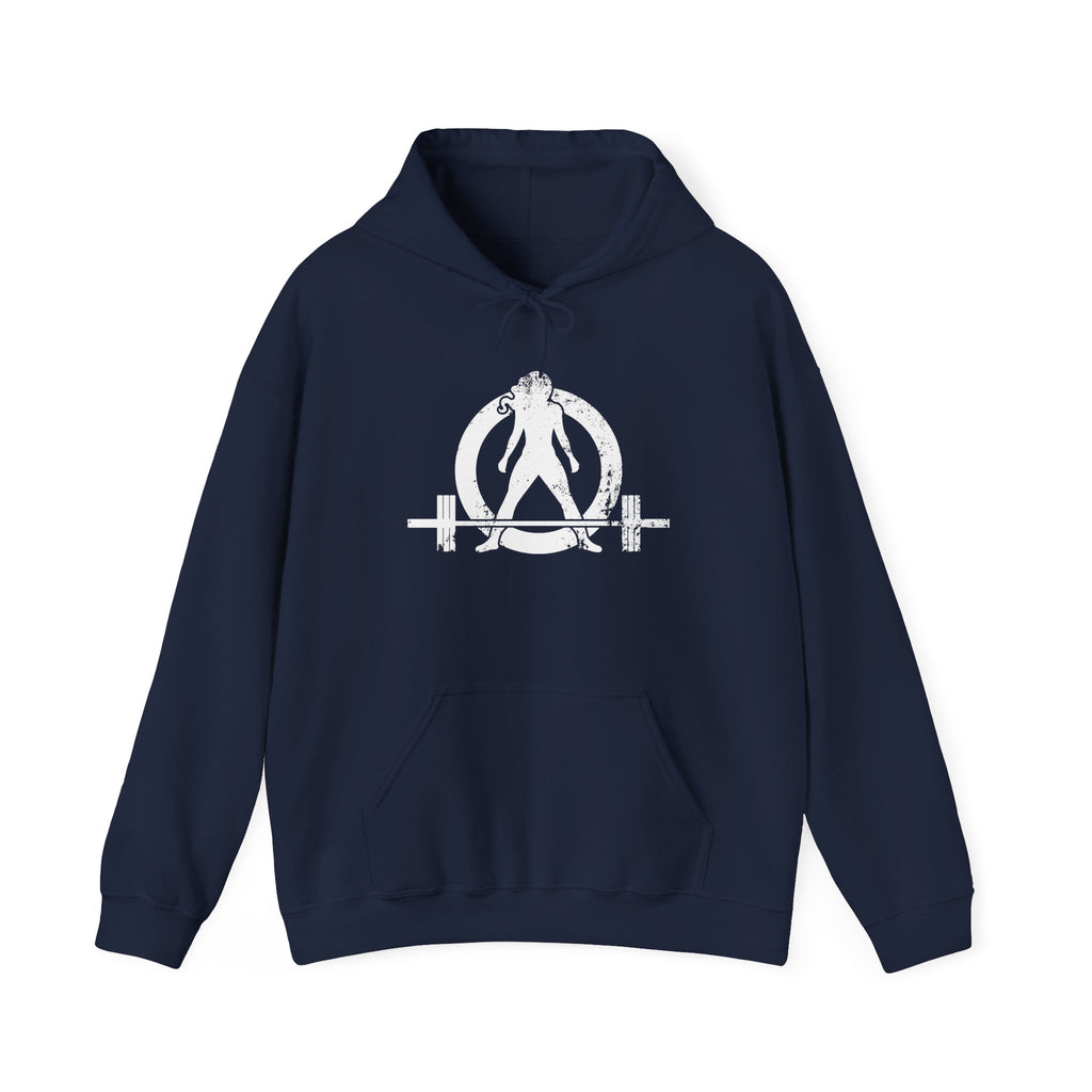 Strong Not Skinny - Unisex Heavy Blend Hooded Sweatshirt - White Distressed Logo