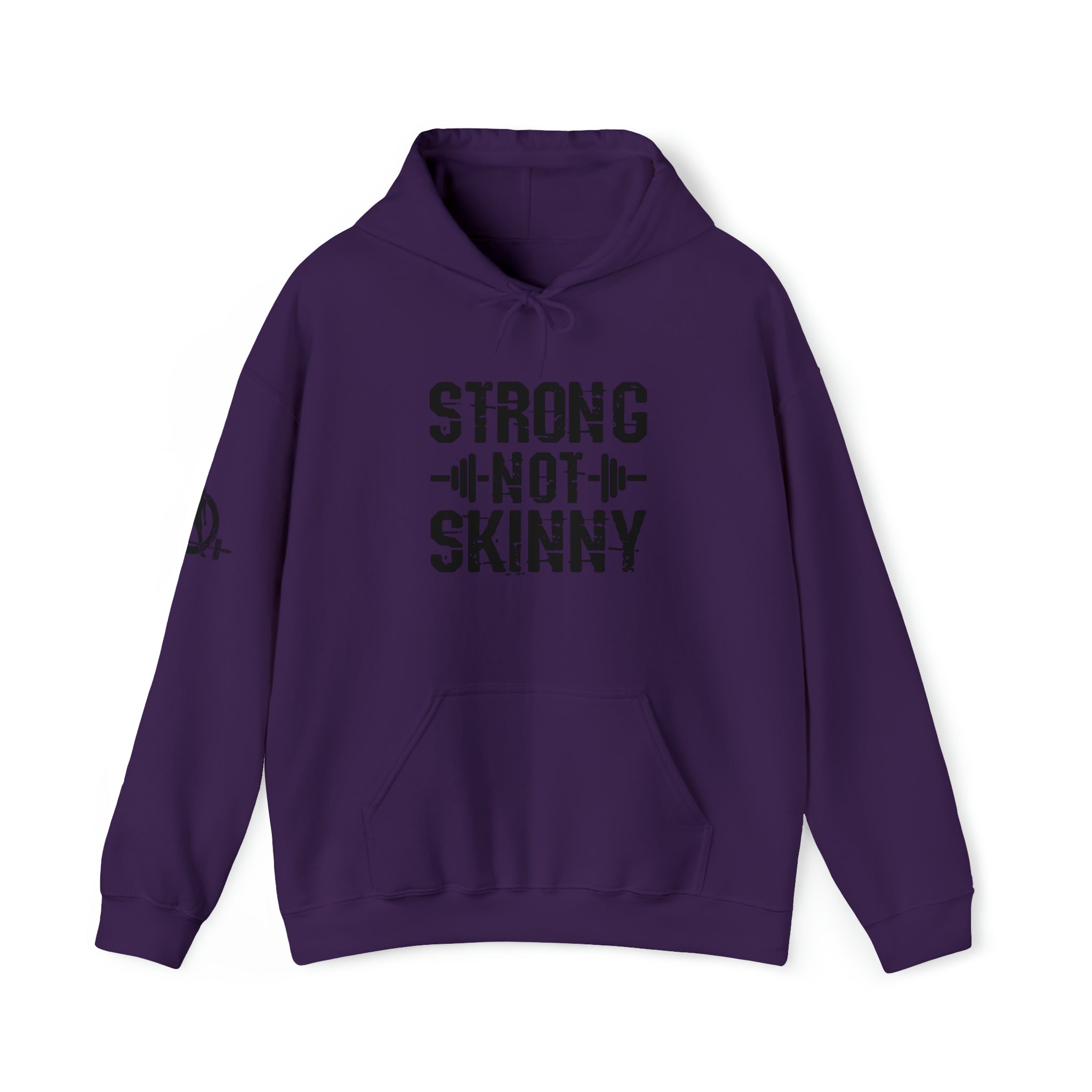 Strong Not Skinny - Unisex Heavy Blend Hooded Sweatshirt - Black Front Logo