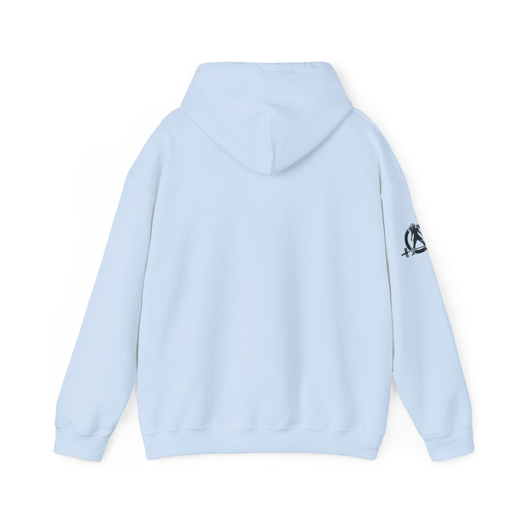 45 + 45 = 135 - Unisex Heavy Blend Hooded Sweatshirt  - Front Black & Shoulder Logo