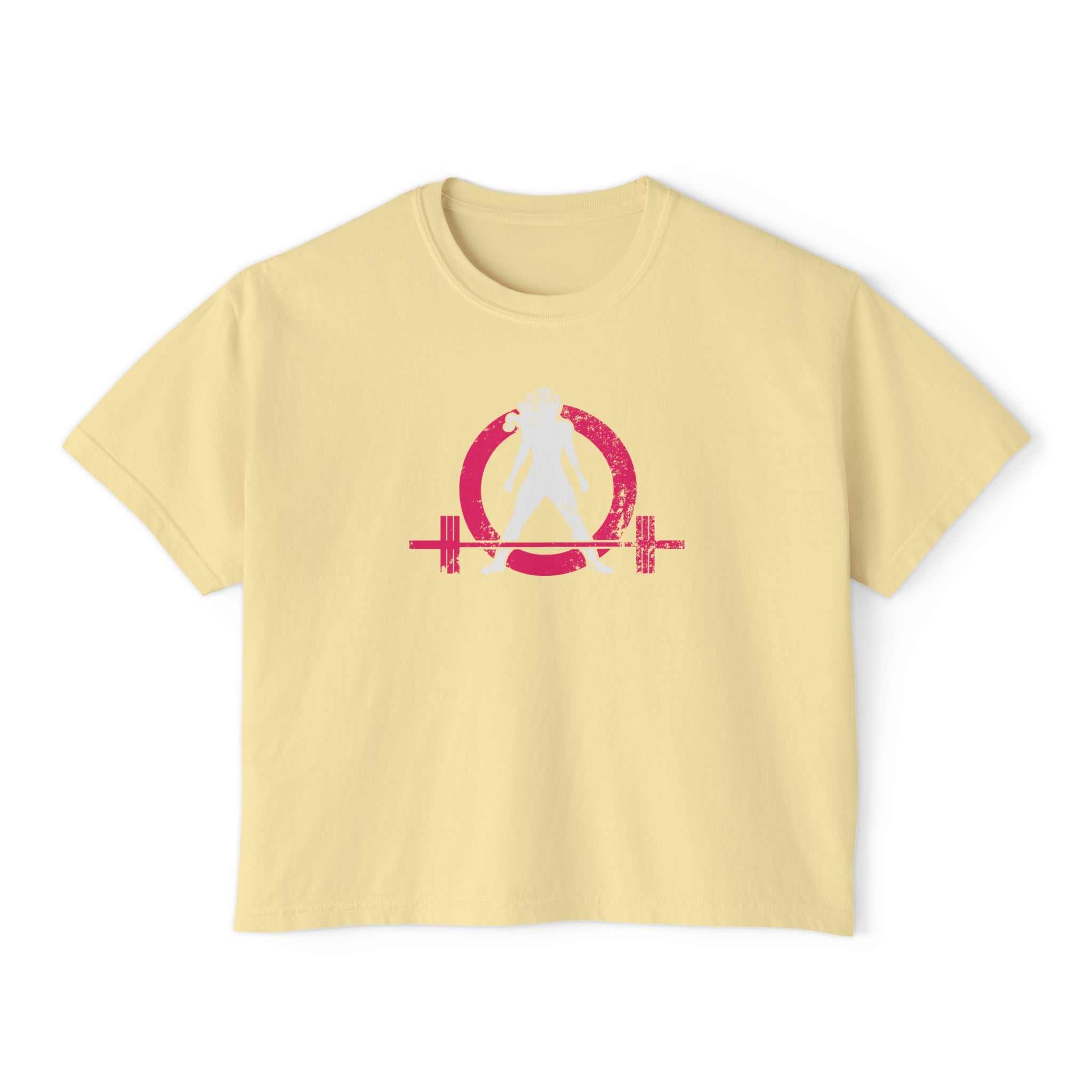 Women's Boxy Tee - Color Distressed Inverted Logo Front