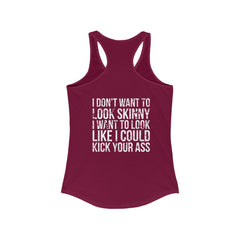 Kick Your Ass - Classic White Logo - Ideal Racerback Tank