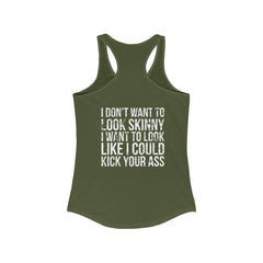 Kick Your Ass - Classic White Logo - Ideal Racerback Tank