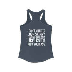 Kick Your Ass - Classic White Logo - Ideal Racerback Tank
