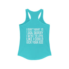 Kick Your Ass - Classic White Logo - Ideal Racerback Tank