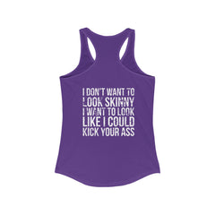 Kick Your Ass - Classic White Logo - Ideal Racerback Tank
