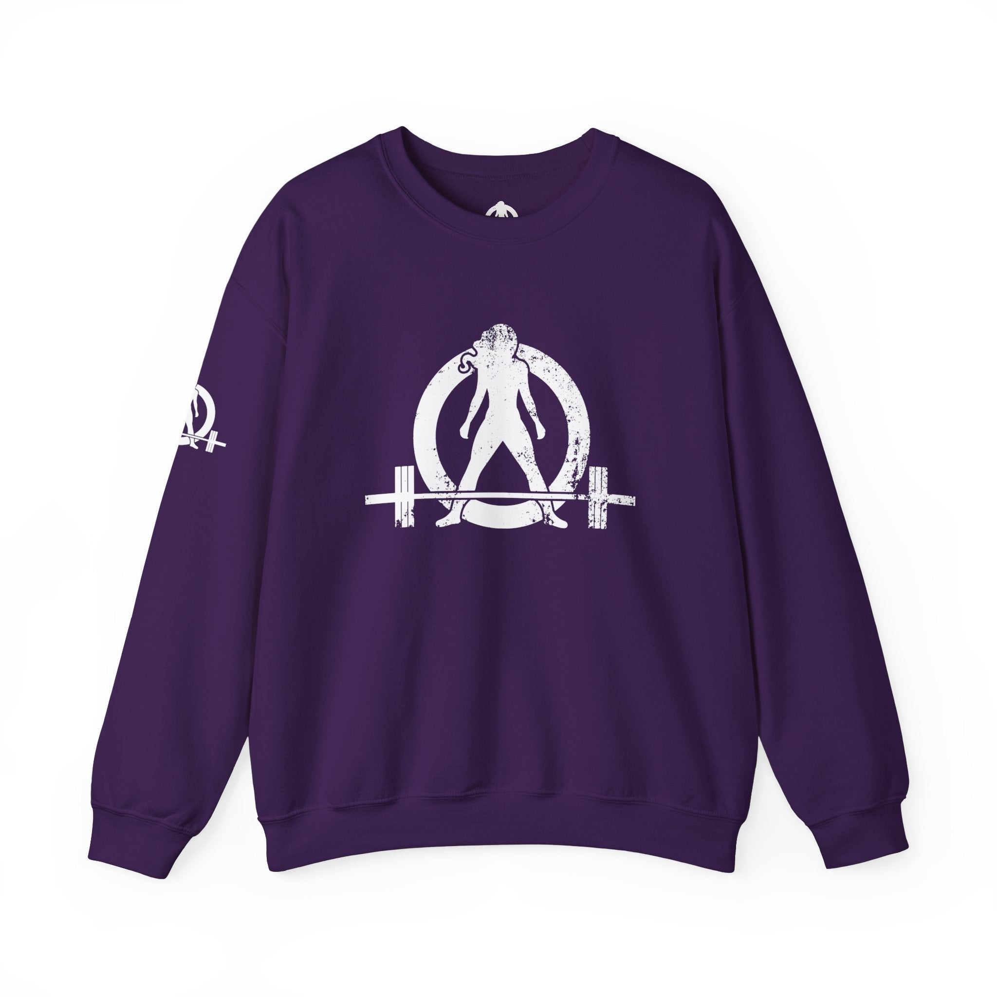Kick Your Ass - Unisex Heavy Blend™ Crewneck Sweatshirt - Distressed Logo - Plain Back