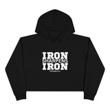 Iron Sharpens Iron - Crop Hoodie - White Logo - Plain Back