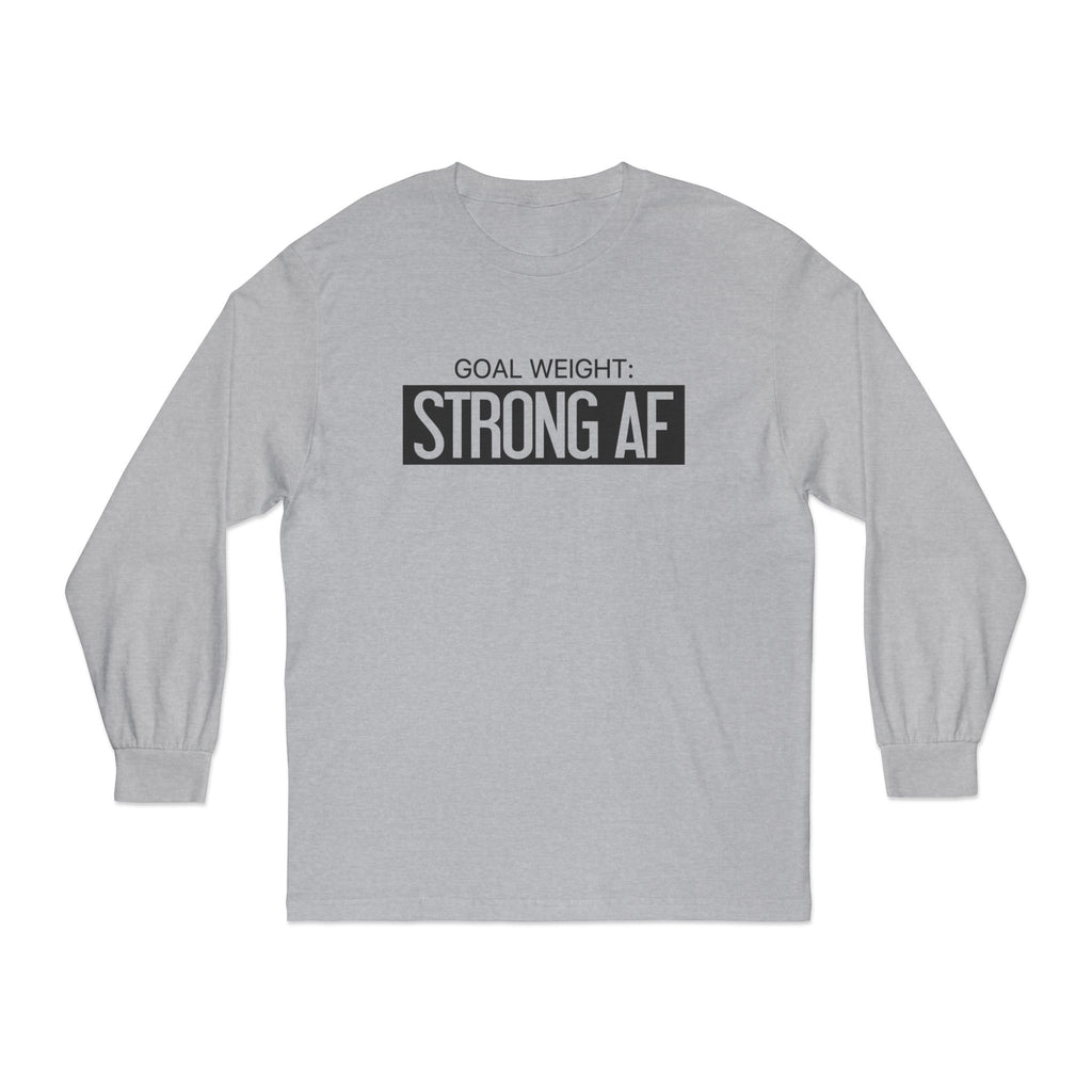 Goal Weight Strong AF - Unisex Classic Long Sleeve T-Shirt - Main Logo Black Print on Front & Back