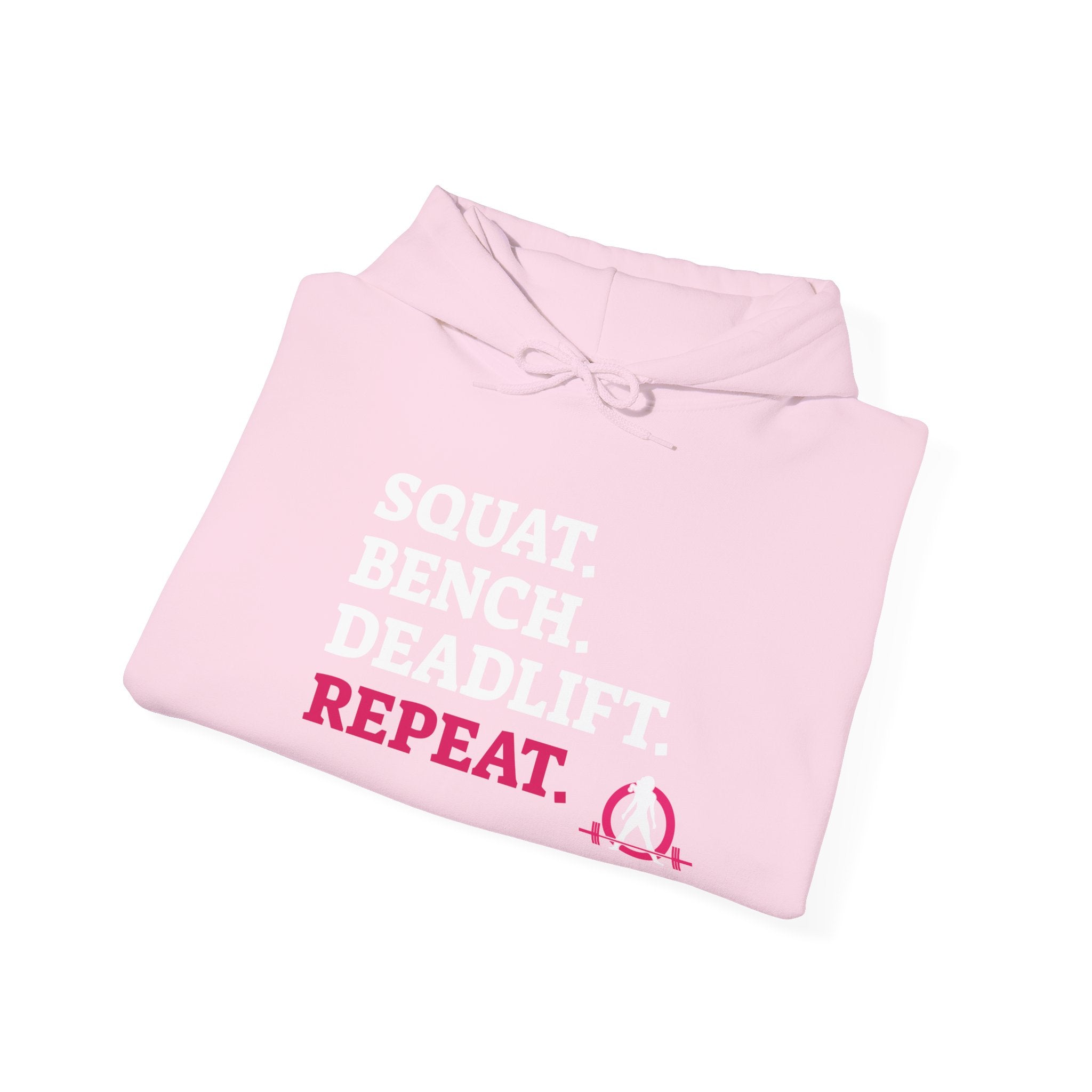 WWLW “Squat • Bench • Deadlift • Repeat” Hoodie - White Logo