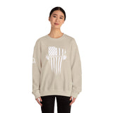 USA Barbell - Unisex Heavy Blend™ Crewneck Sweatshirt - White Logo