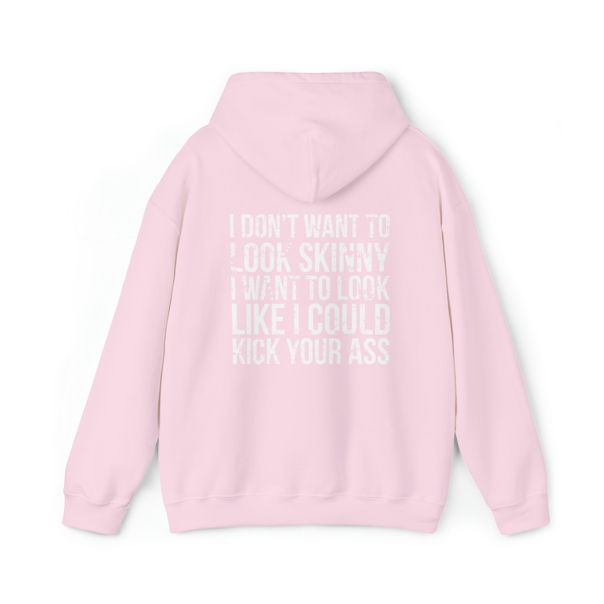 Kick Your Ass - Distressed White Logo  - Unisex Heavy Blend Hooded Sweatshirt (BEST SELLER)