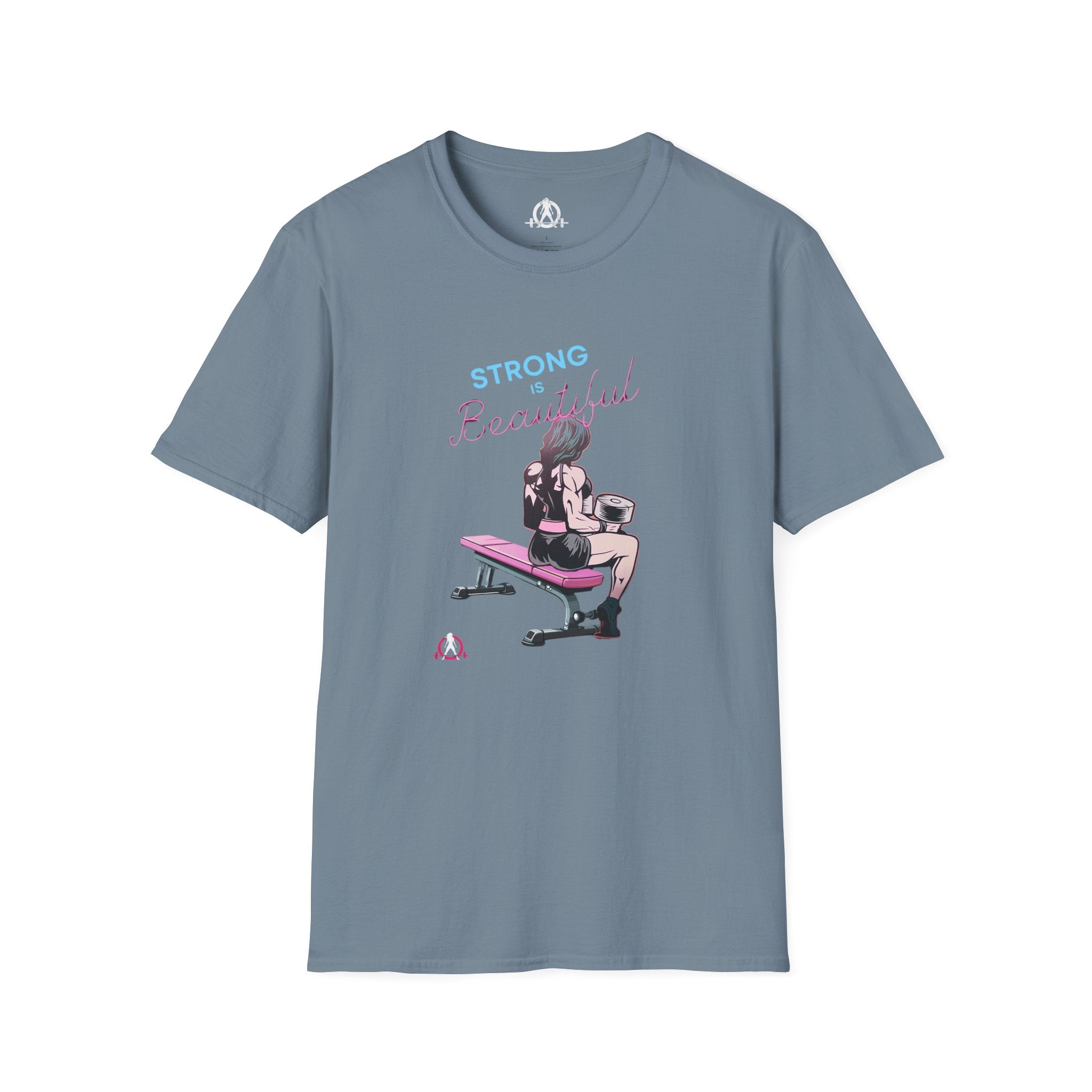 Strong Is Beautiful - Comic - Unisex Softstyle T-Shirt - White Print on Front Plain Back
