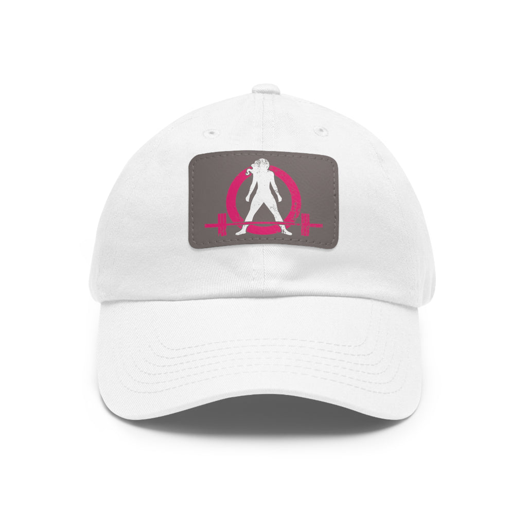 Distressed - Dad Hat with Leather Patch (Rectangle) - Color Font