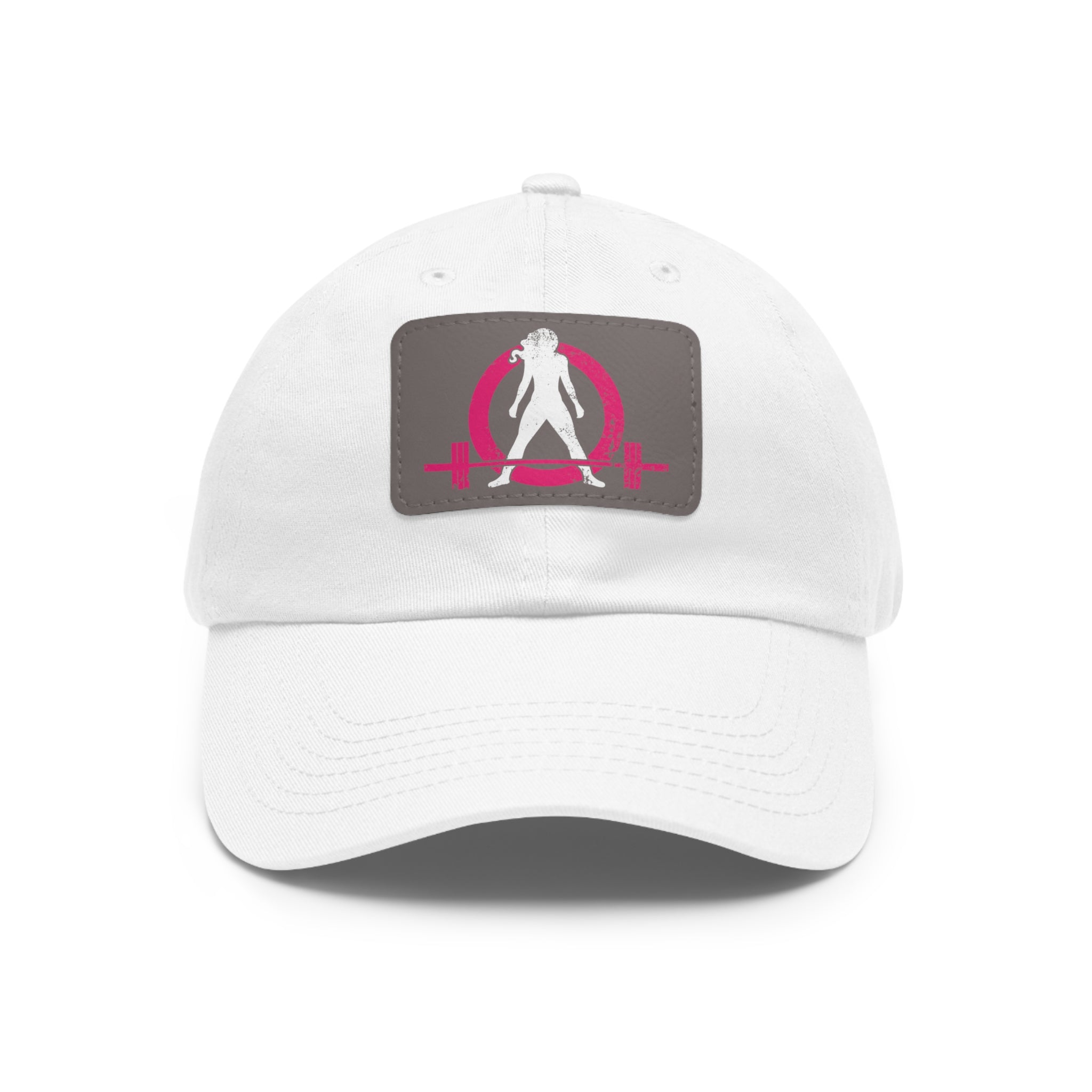 Distressed - Dad Hat with Leather Patch (Rectangle) - Color Font