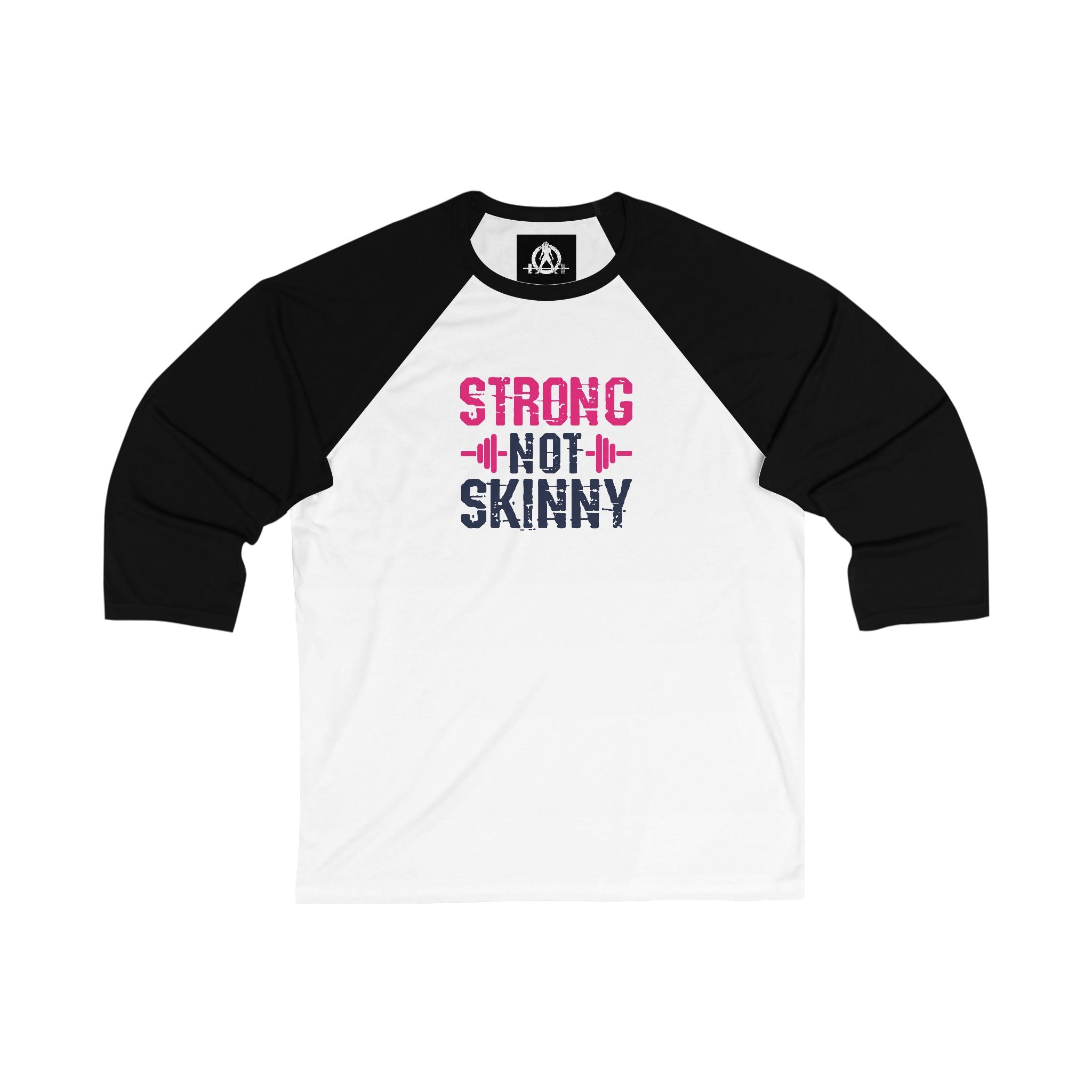 Strong Not Skinny - 3\4 Sleeve Baseball Tee - Color Logo