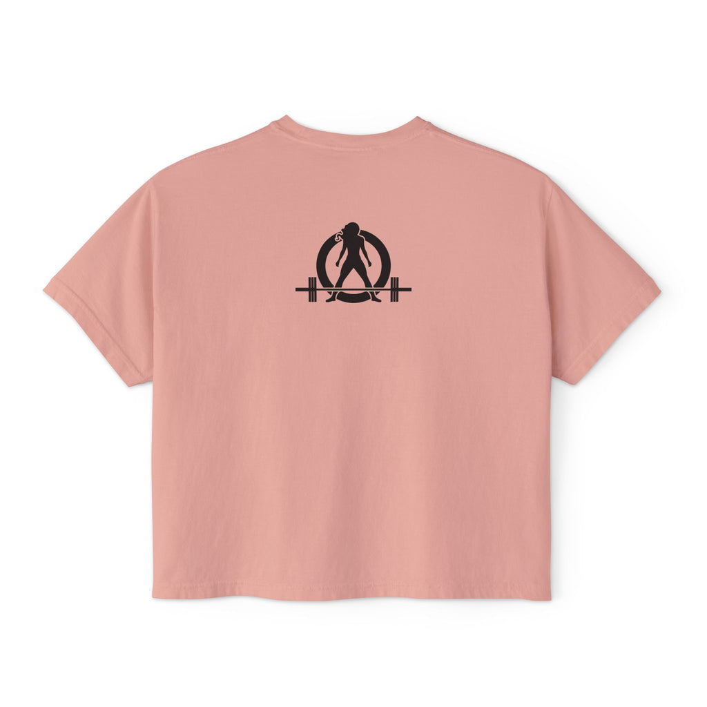 Strong Not Skinny - Women's Boxy Tee - Black Logo Front & Back