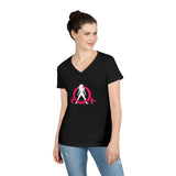 Ladies' V-Neck T-Shirt - Classic Light Logo