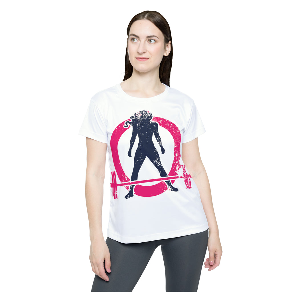 Women's Sports Jersey (AOP) - White - Color Distressed Logo