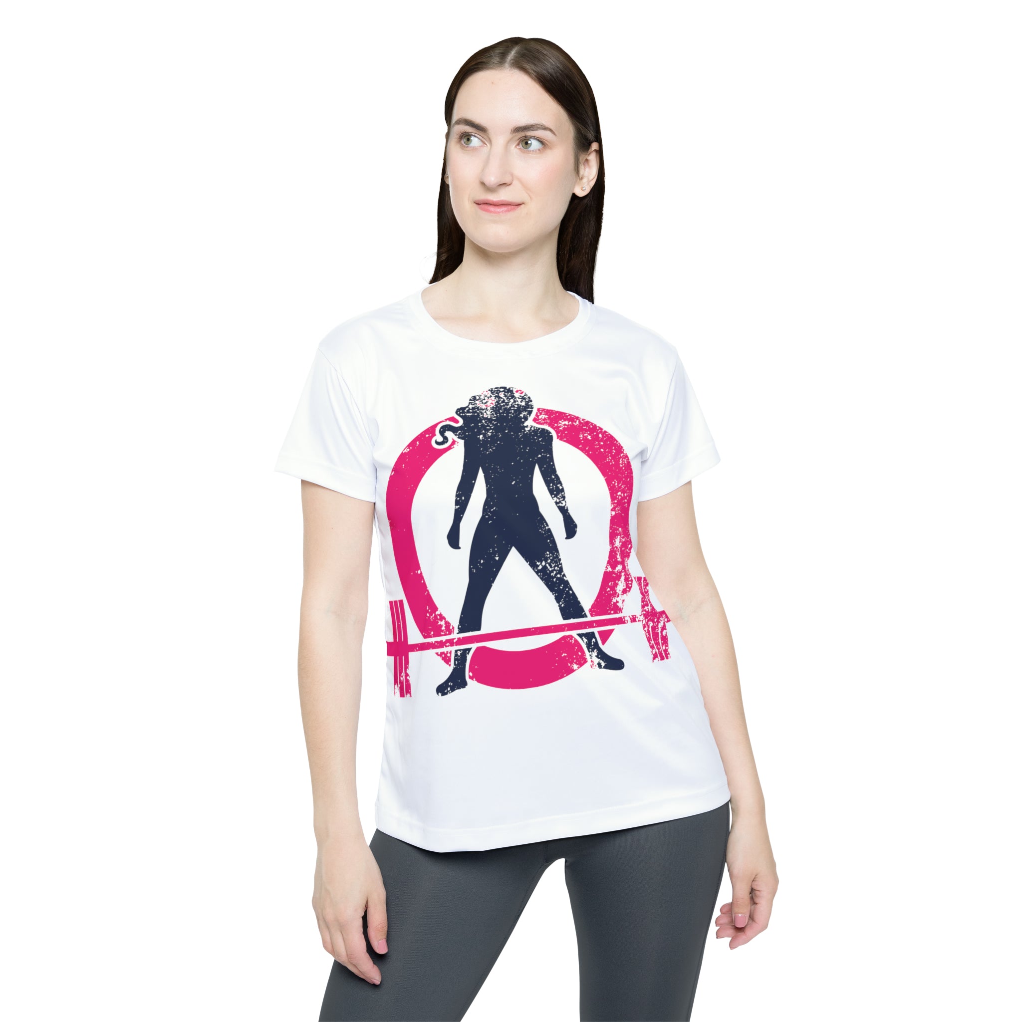 Women's Sports Jersey (AOP) - White - Color Distressed Logo