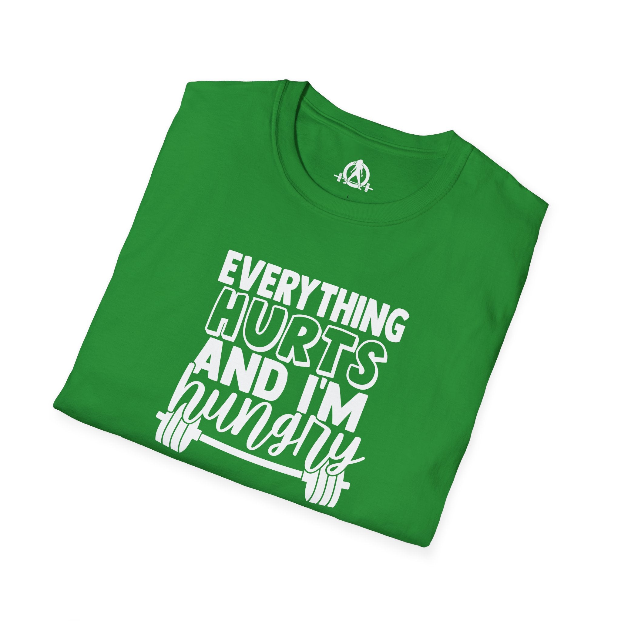 Everything Hurts & I'm Hungry  - Unisex Softstyle T-Shirt - Print on Front Plain Back