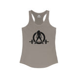 Lift Heavy - Run Fast - Racer Back Tank Top - Women's Ideal Racerback Tank (Black Front & Back Logo)