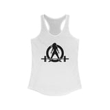 Lift Heavy - Run Fast - Racer Back Tank Top - Women's Ideal Racerback Tank (Black Front & Back Logo)