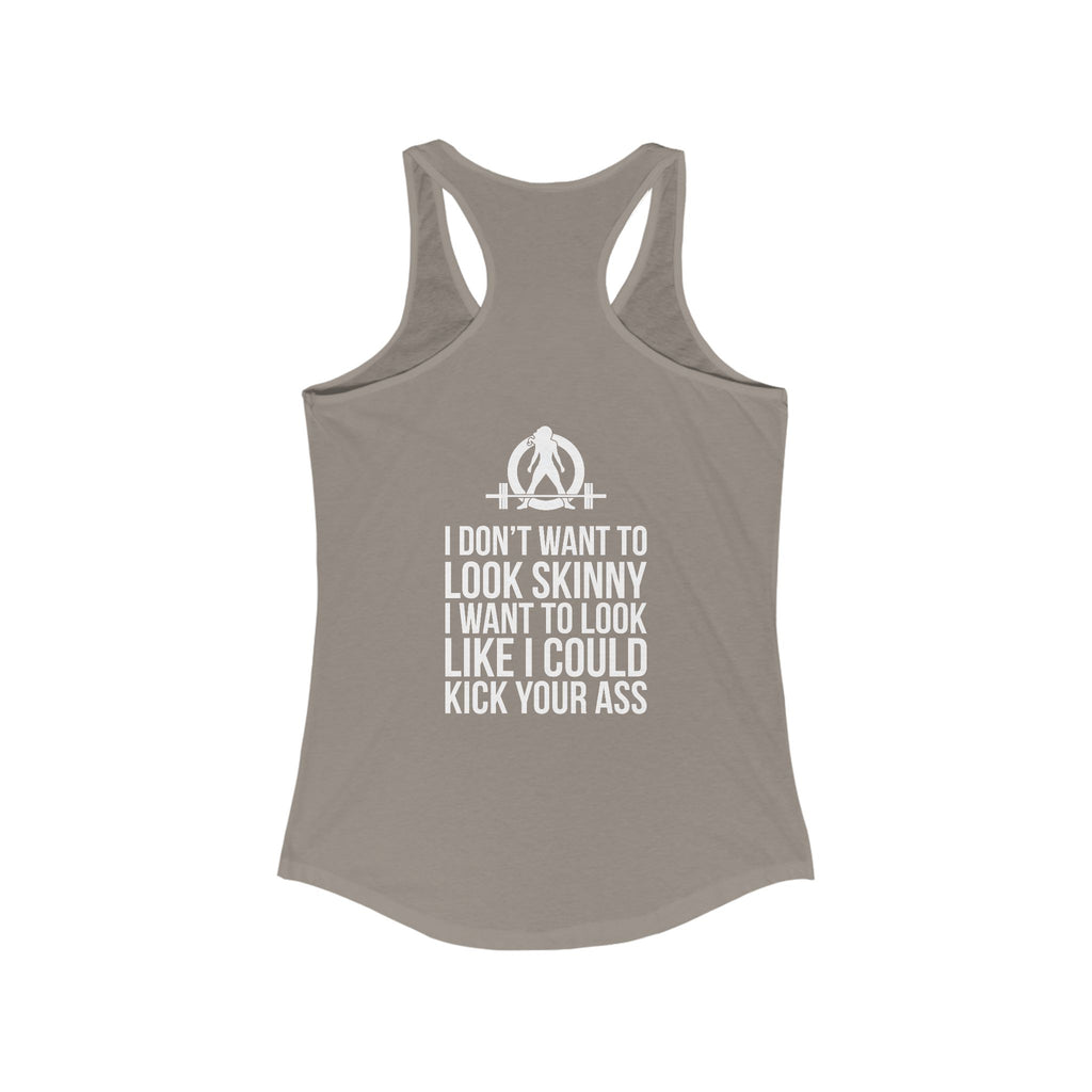 Kick Your Ass - Classic White Logo - Ideal Racerback Tank - V2