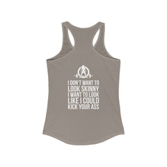 Kick Your Ass + WWLW - White Logo - Ideal Racerback Tank - V2