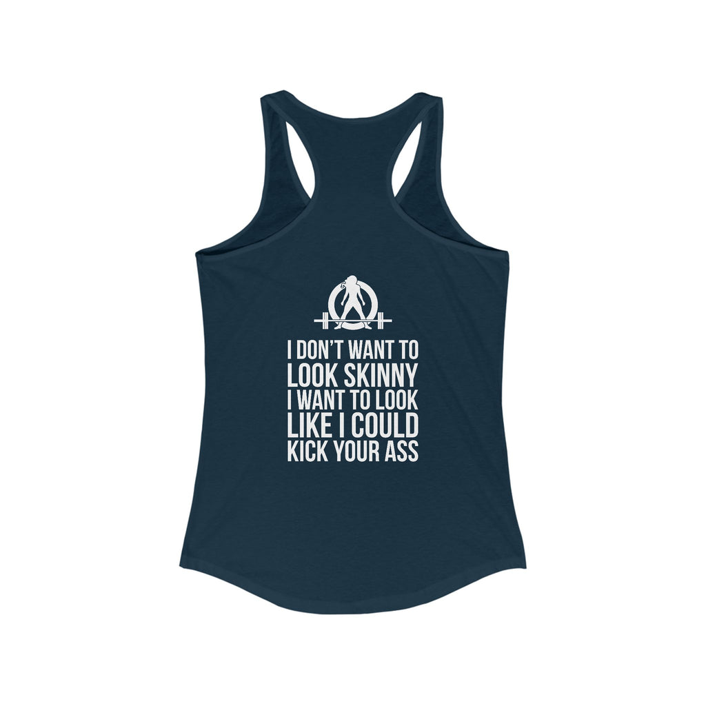 Kick Your Ass - Classic White Logo - Ideal Racerback Tank - V2