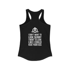 Kick Your Ass + WWLW - White Logo - Ideal Racerback Tank - V2