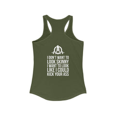 Kick Your Ass + WWLW - White Logo - Ideal Racerback Tank - V2