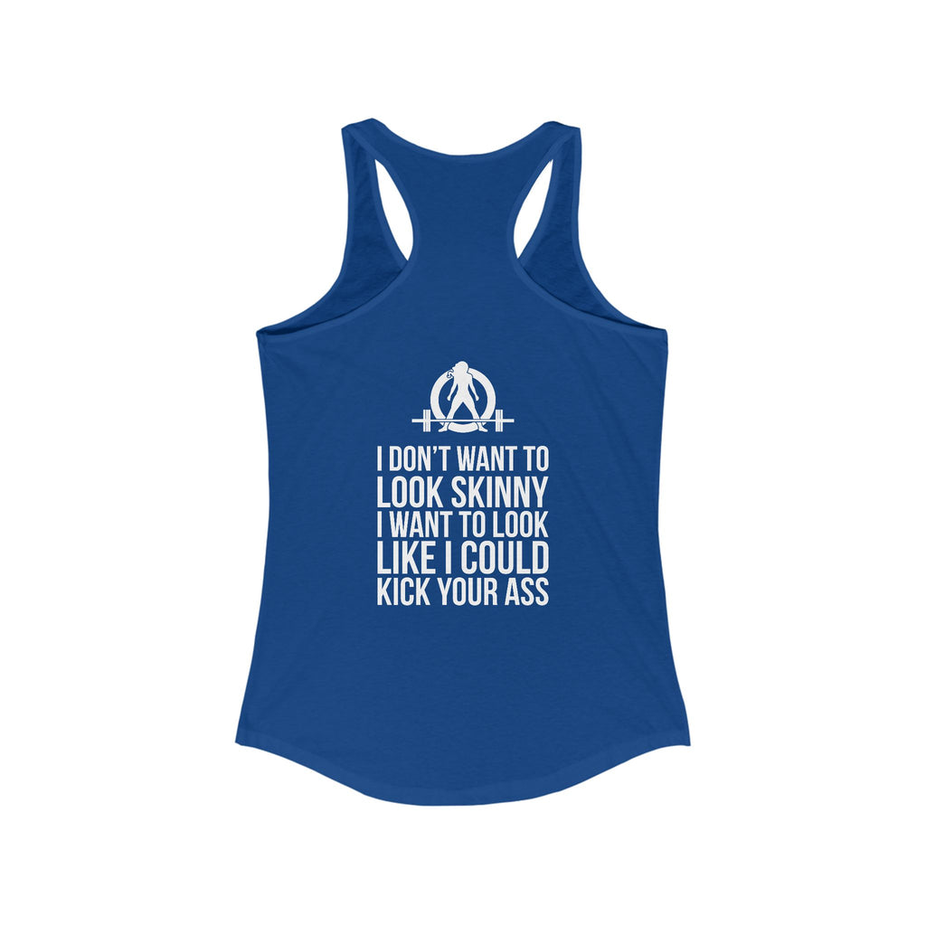Kick Your Ass - Classic White Logo - Ideal Racerback Tank - V2
