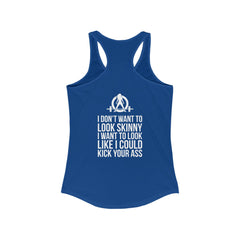 Kick Your Ass + WWLW - White Logo - Ideal Racerback Tank - V2