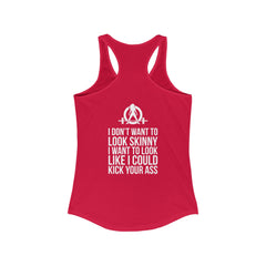 Kick Your Ass + WWLW - White Logo - Ideal Racerback Tank - V2