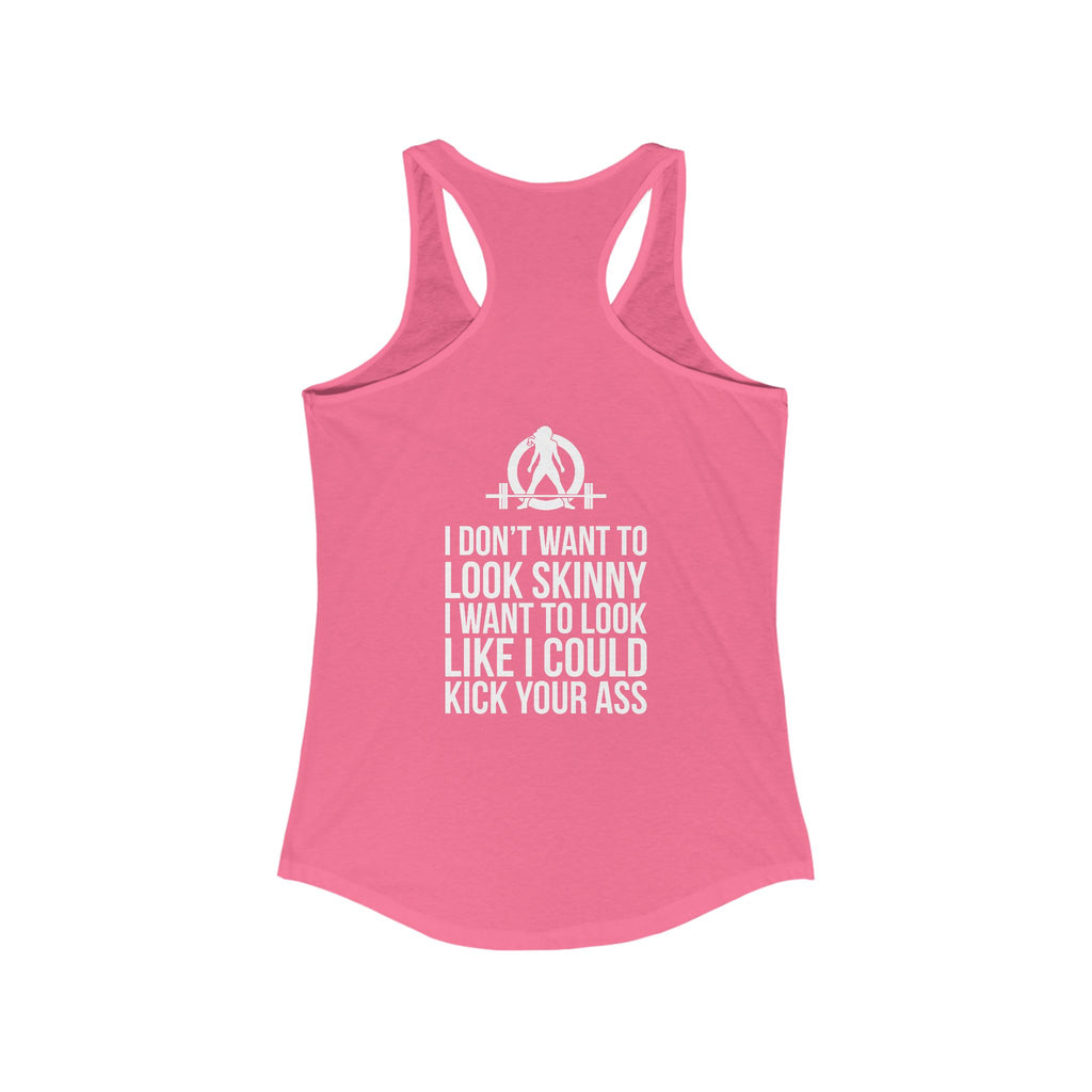 Kick Your Ass - Classic White Logo - Ideal Racerback Tank - V2