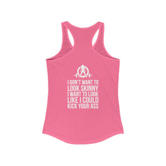 Kick Your Ass + WWLW - White Logo - Ideal Racerback Tank - V2