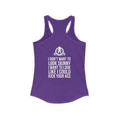 Kick Your Ass + WWLW - White Logo - Ideal Racerback Tank - V2