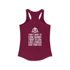 Kick Your Ass + WWLW - White Logo - Ideal Racerback Tank - V2
