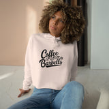 Coffee & Barbells - Crop Hoodie -  Front White Logo