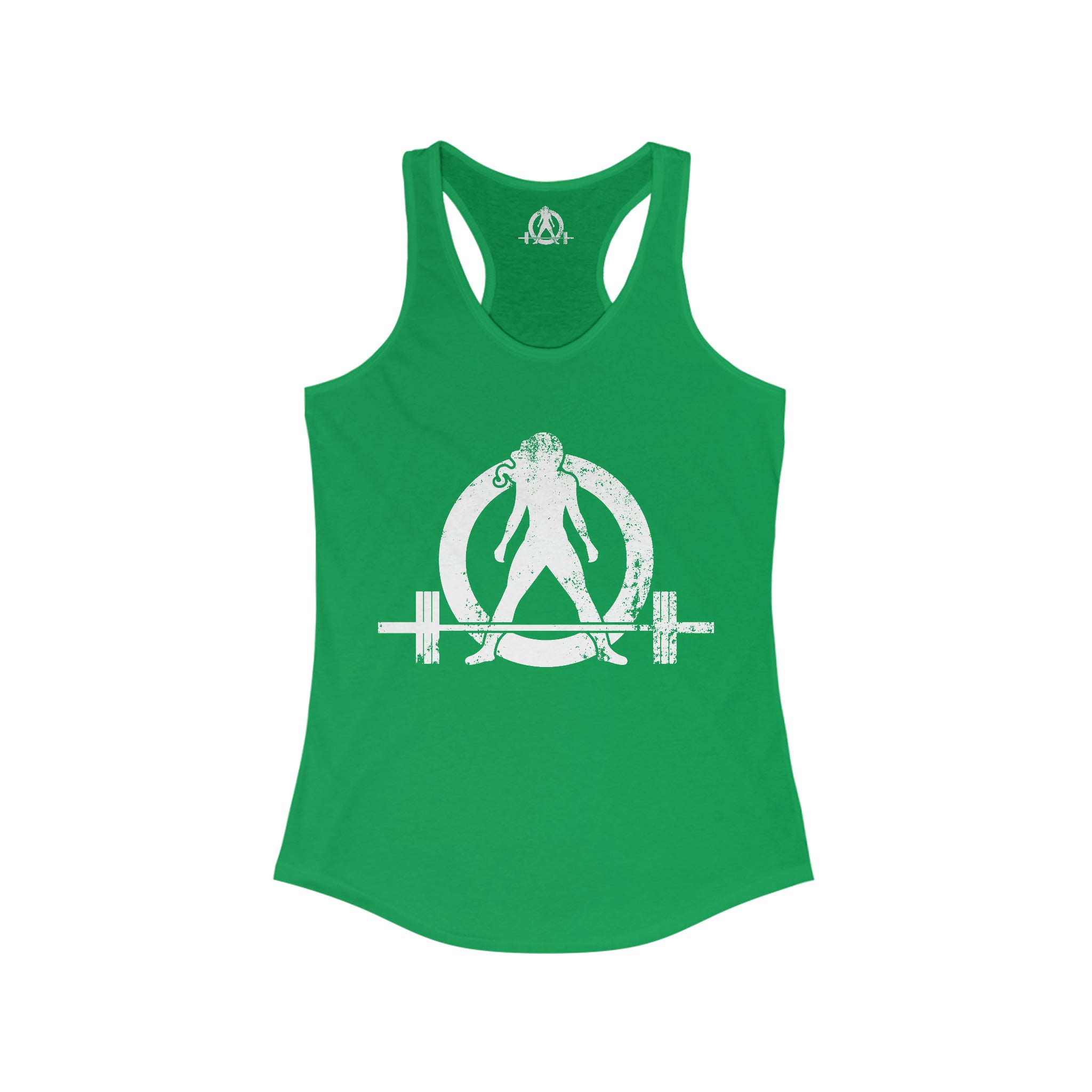 Good Girls Tone, Bad Girls Deadlift - Women's Ideal Racerback Tank - Distressed White Logo