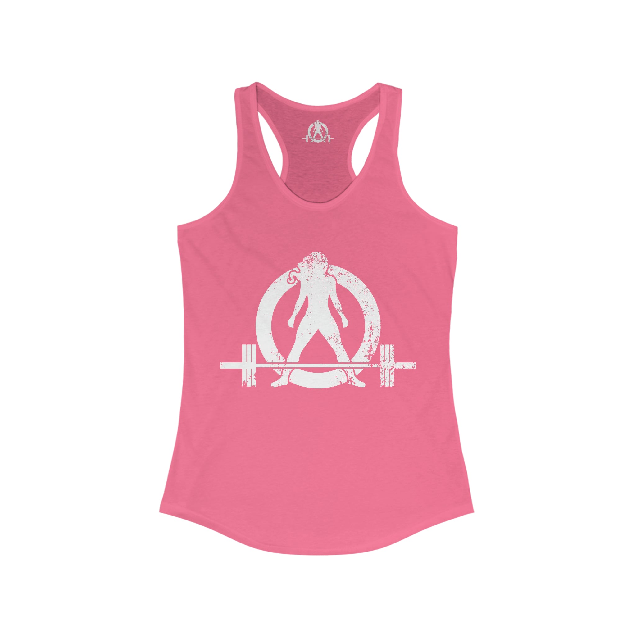 Good Girls Tone, Bad Girls Deadlift - Women's Ideal Racerback Tank - Distressed White Logo