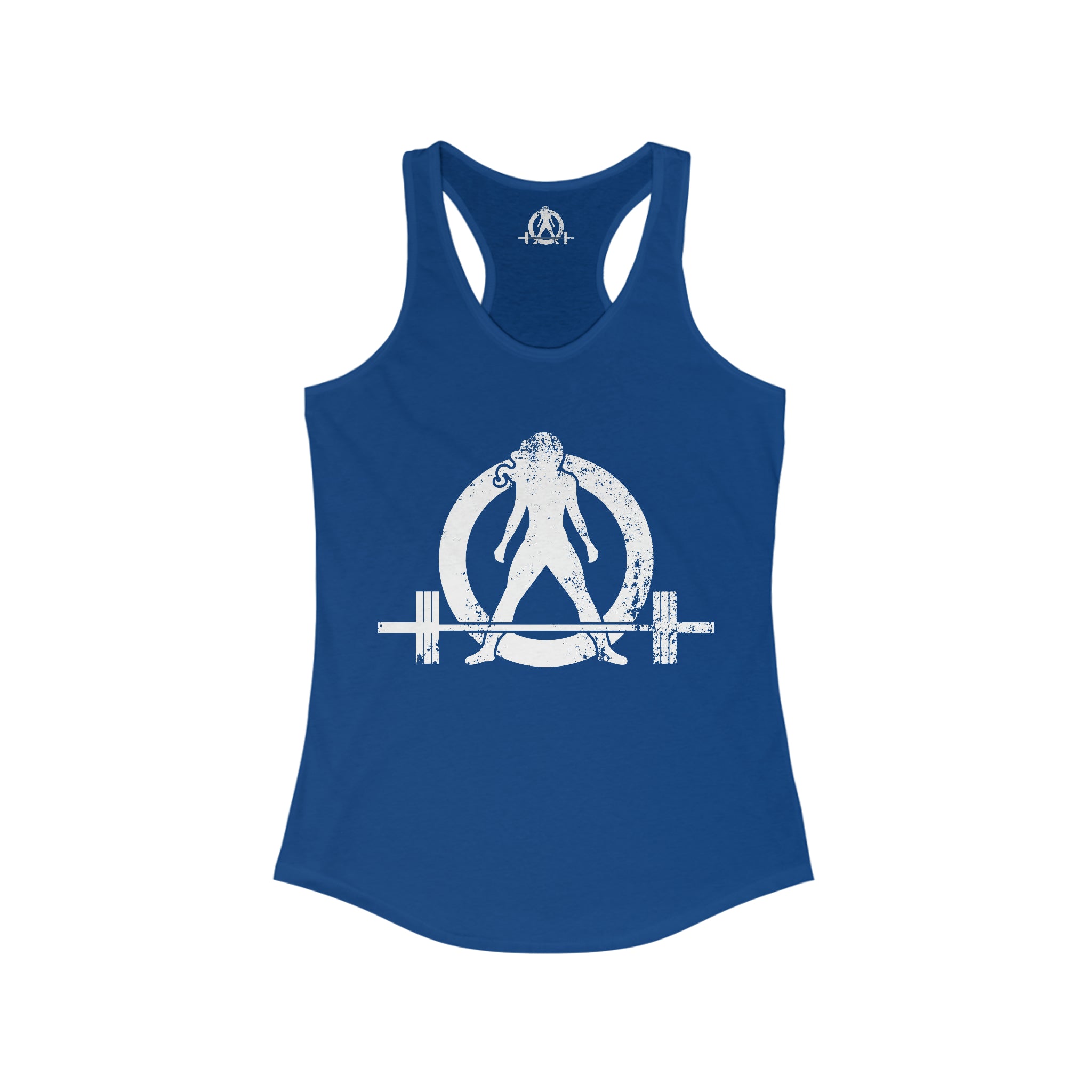 Good Girls Tone, Bad Girls Deadlift - Women's Ideal Racerback Tank - Distressed White Logo