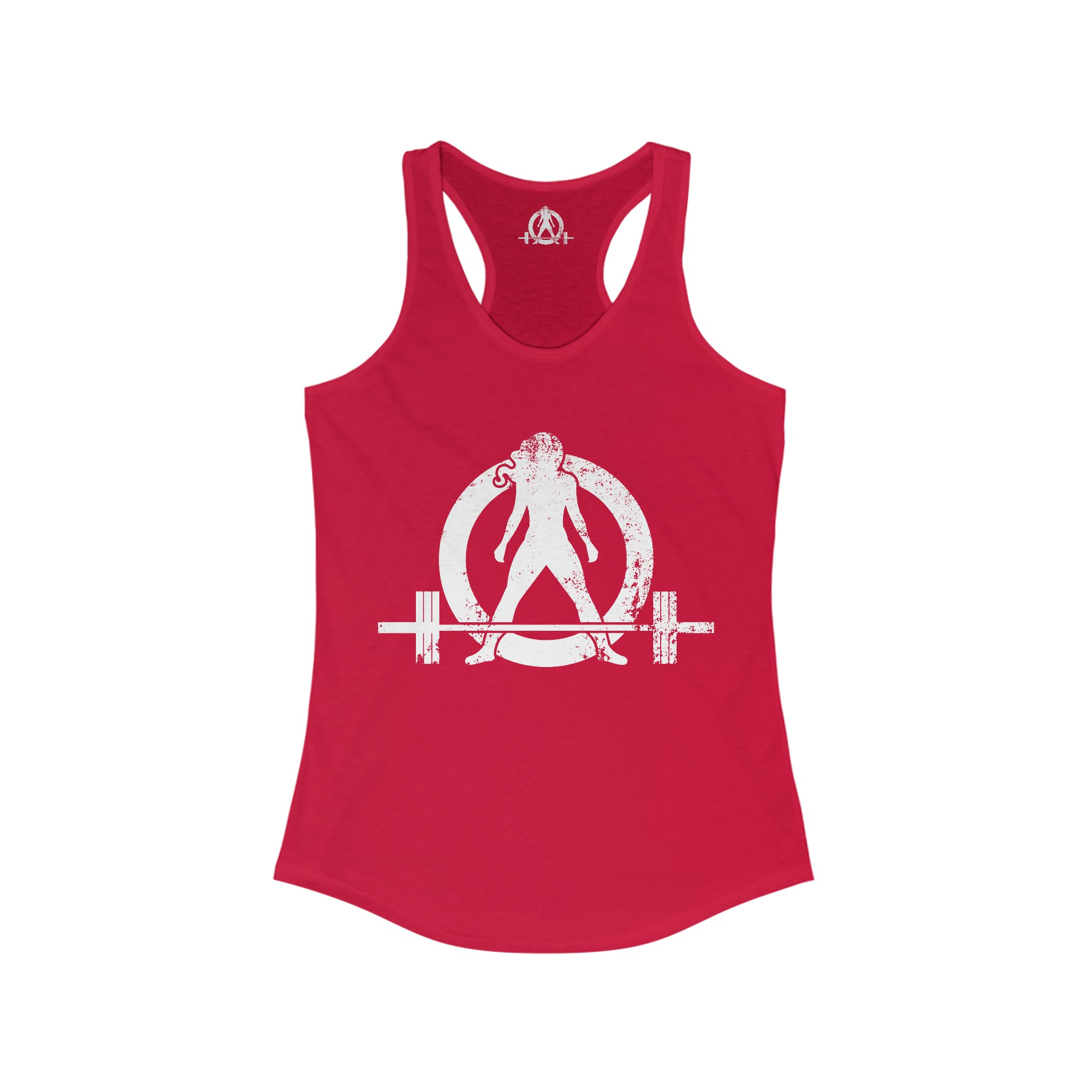 Good Girls Tone, Bad Girls Deadlift - Women's Ideal Racerback Tank - Distressed White Logo