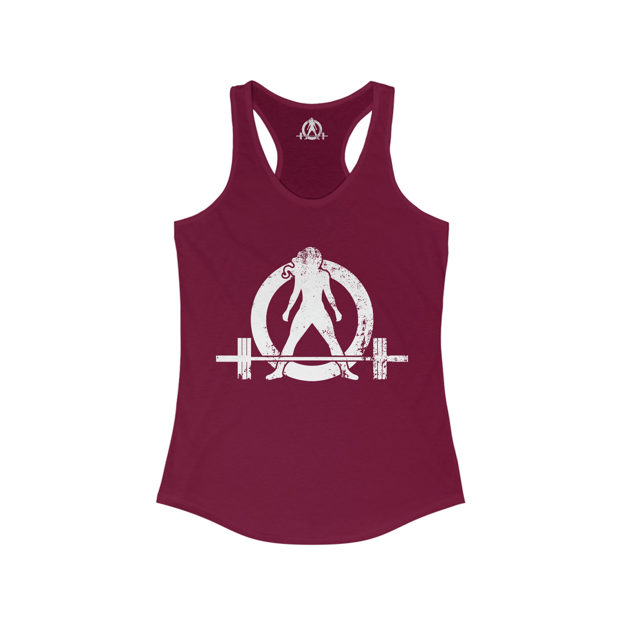 Good Girls Tone, Bad Girls Deadlift - Women's Ideal Racerback Tank - Distressed White Logo